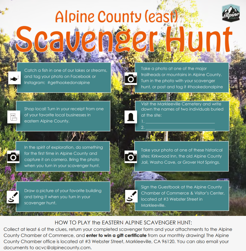 alpine county easy scavenger hunt