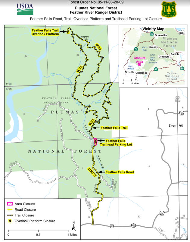 a map of the national forest and national park trails