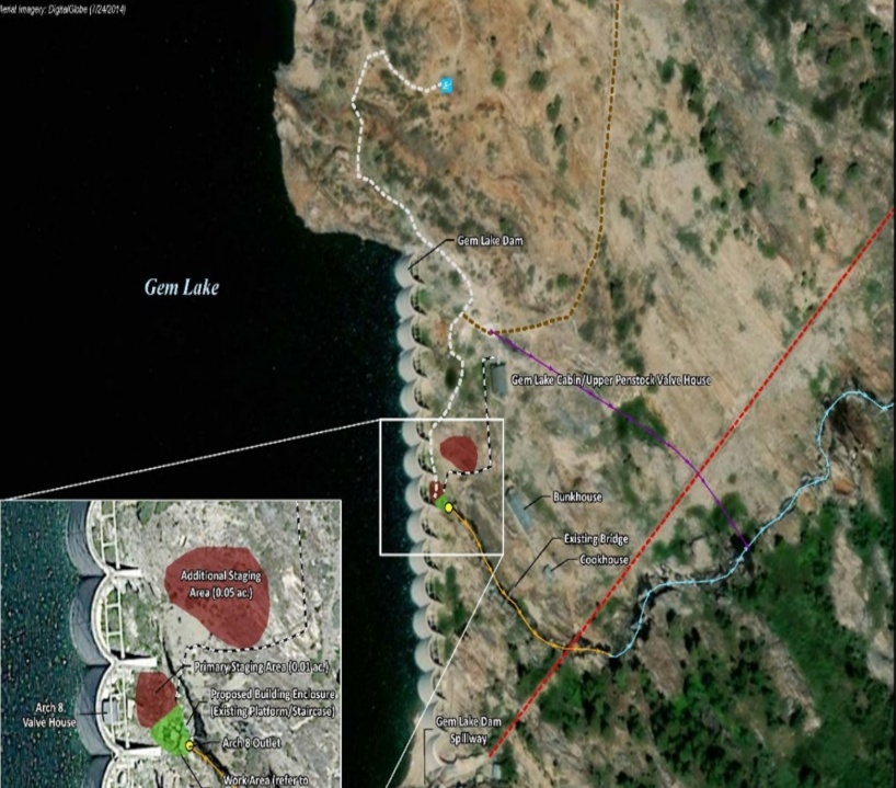a satellite image shows the location of the proposed dam