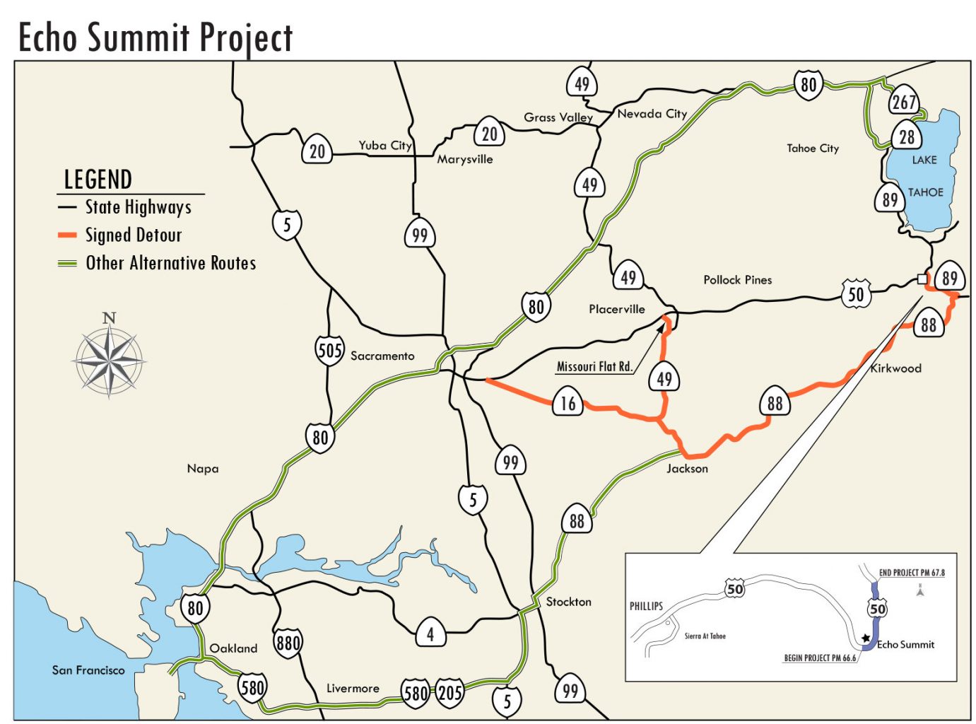 a map of the route for the elliott summit project