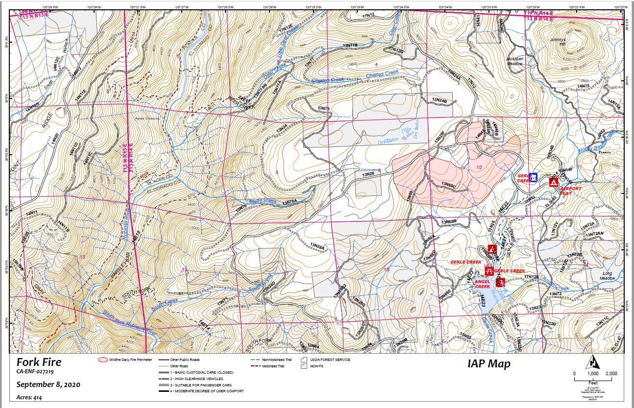 map of the area where the fire is burning