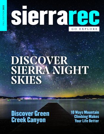 sierra rec magazine cover, stars over tahoe