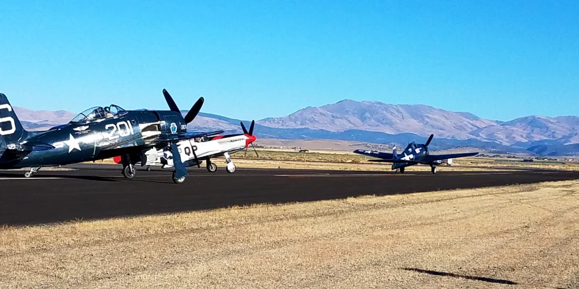 Old airpllays at airshow in carson Valley