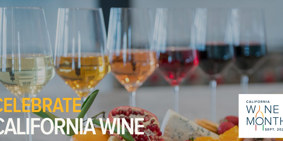 Glasses of Wine, california wine month banner