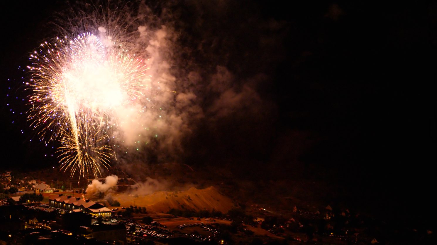Fireworks over Virginia City Nevada