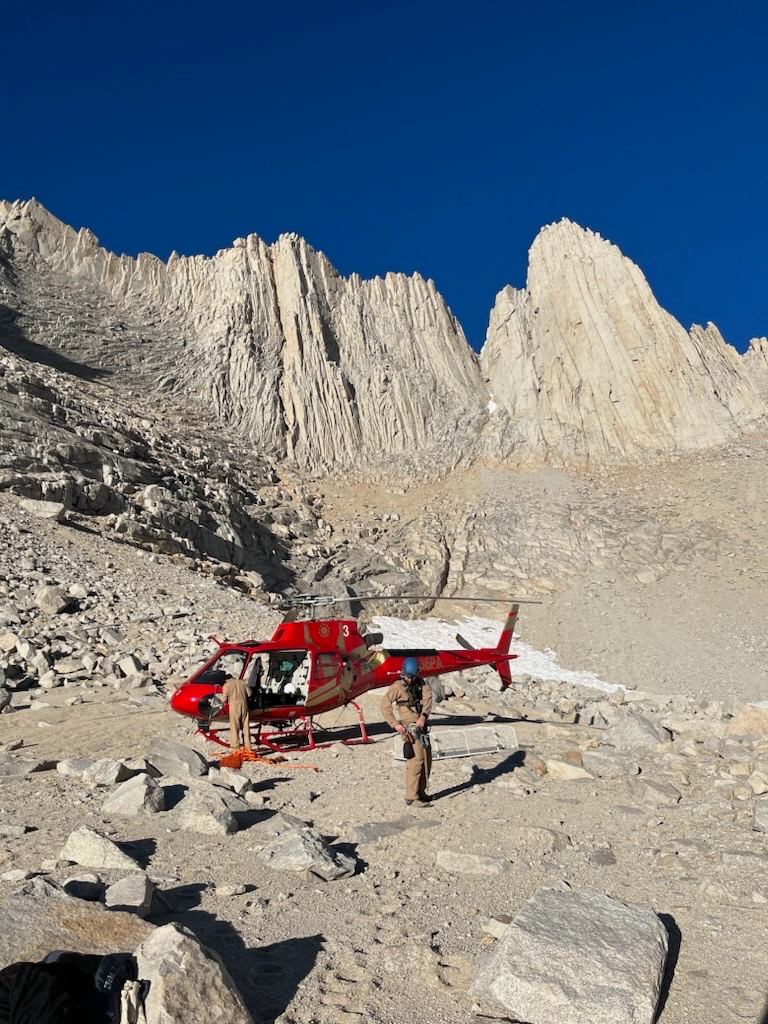 Rescue Helicopter and crew on Mt Whitney