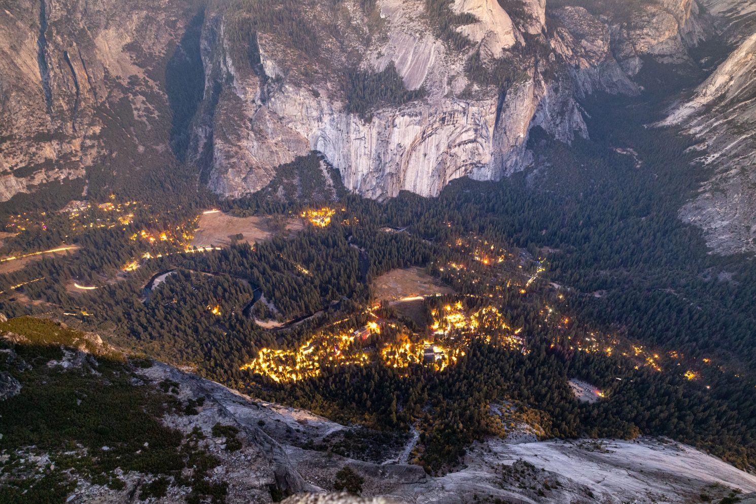 Yosemite valley night light
